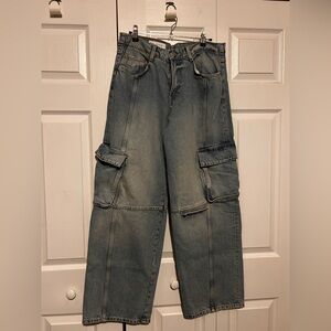 Zara Blue Cargo Jeans